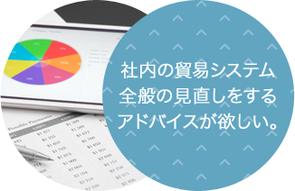 社内の貿易システム全般の見直しをするアドバイスが欲しい。